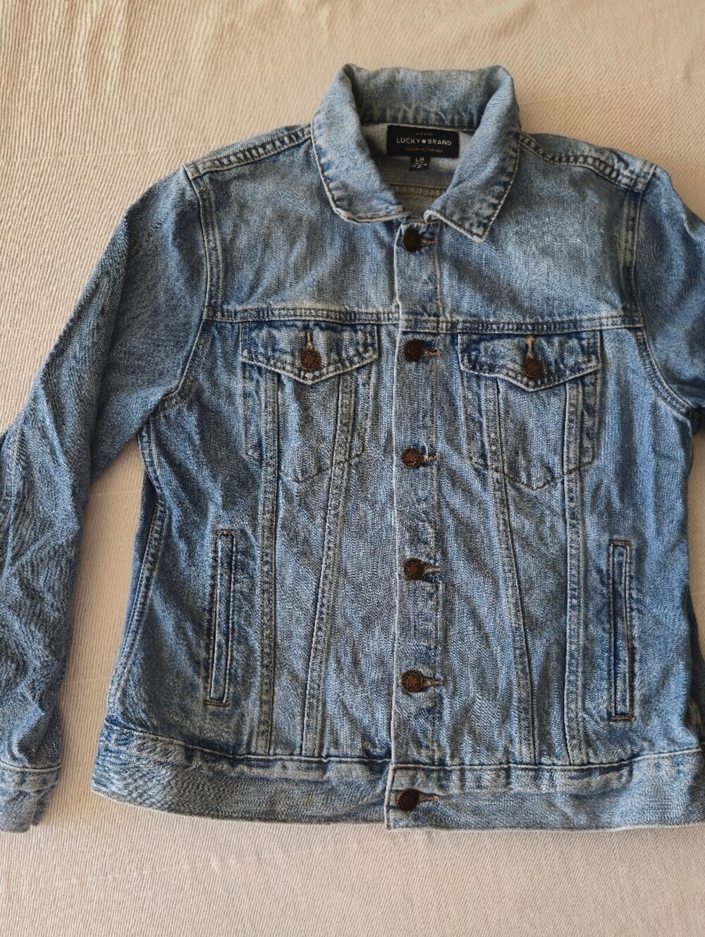 Lucky Brand Light Wash Denim Jacket WOMENS SIZE Large